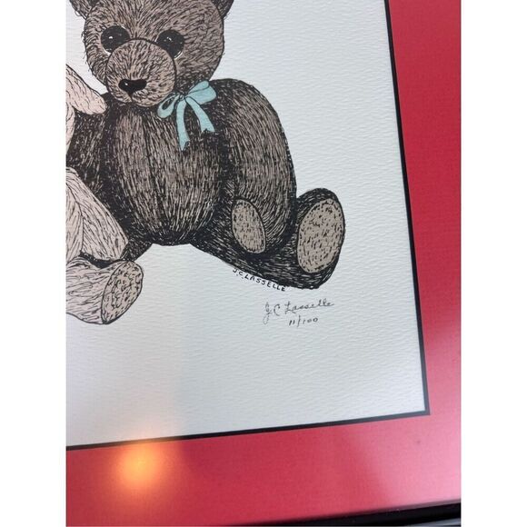 Vintage Teddybear Bear Framed Print Picture 1980s - Picture 4 of 7